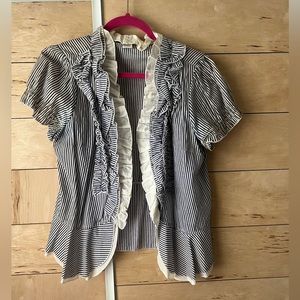 Ruffled button down shirt